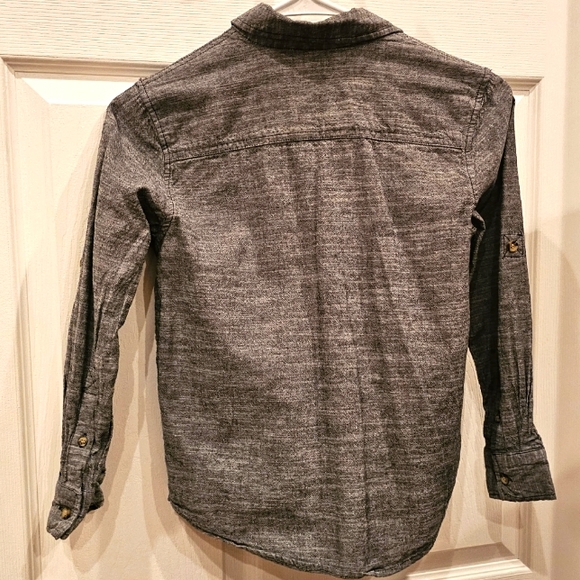 Boys Gray and Blue Button Down Shirt - Picture 3 of 3